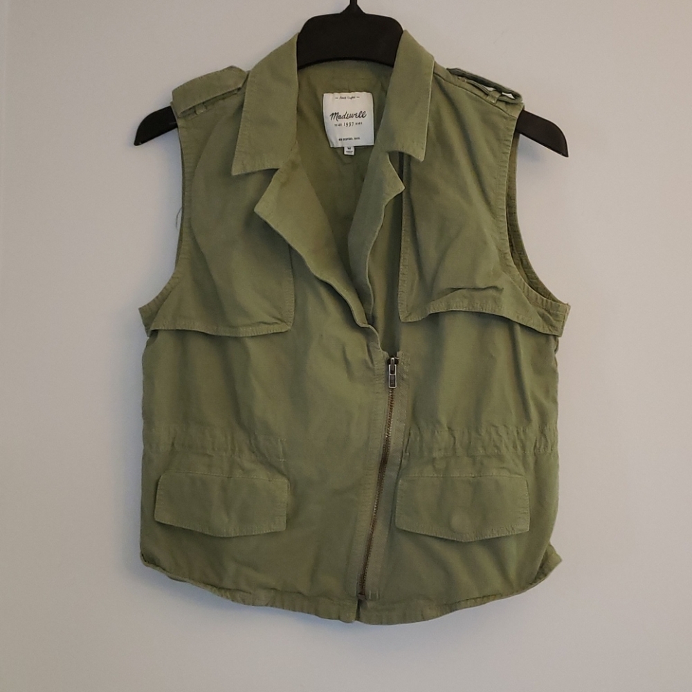 Madewell Green Utility Safari Style Vest sz. M